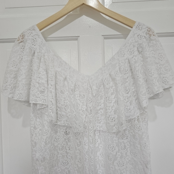 Free People Waterfall Maxi Lace Top Dress Swim Coverup White Size M - Picture 6 of 16